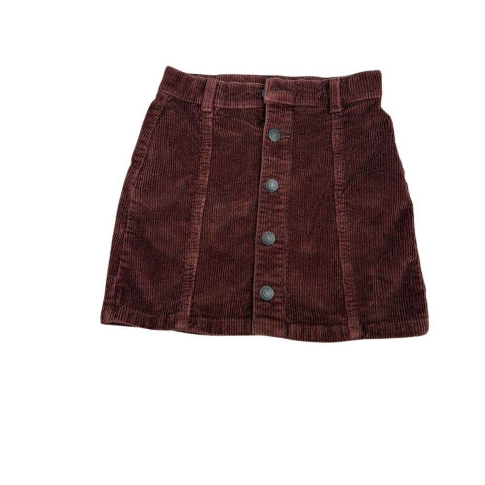 NWOT Thereabout Girls Brown Corduroy Button Skirt Size 10